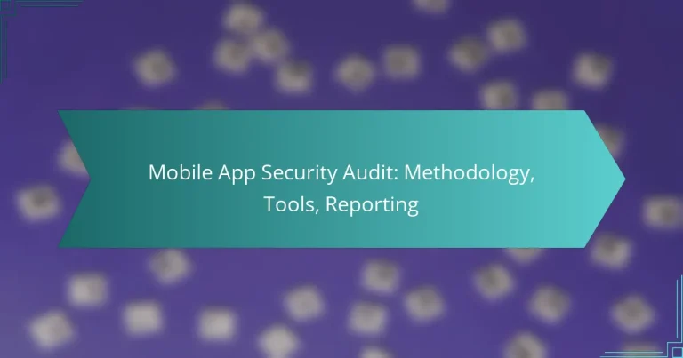Mobile App Security Audit: Methodology, Tools, Reporting
