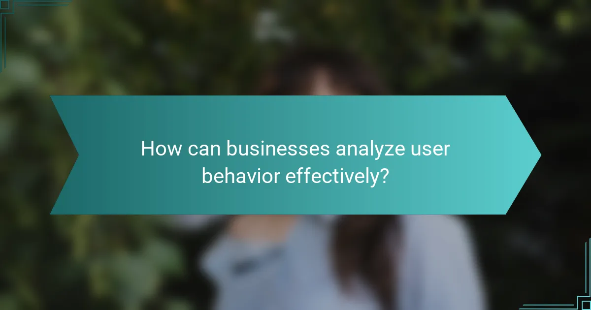 How can businesses analyze user behavior effectively?