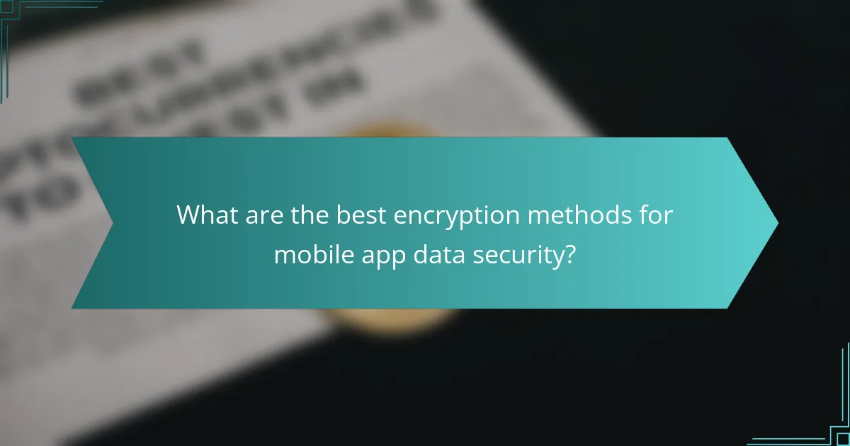 What are the best encryption methods for mobile app data security?