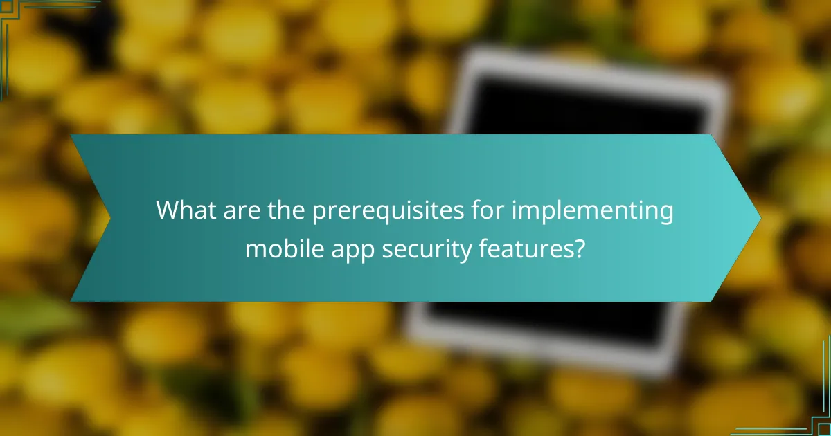 What are the prerequisites for implementing mobile app security features?